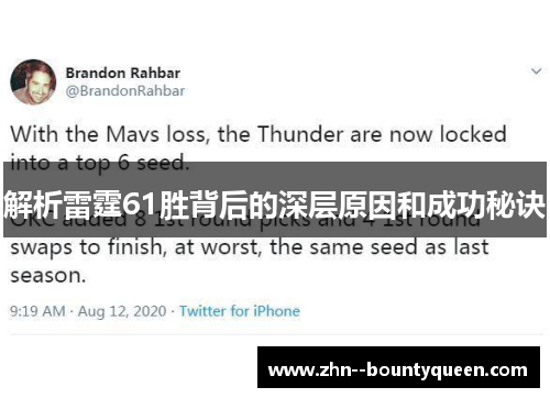 解析雷霆61胜背后的深层原因和成功秘诀
